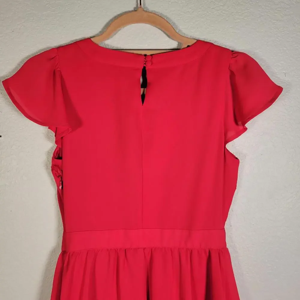 Maison Jules Red V Neck Lined Dress Women Size XS - Picture 7 of 9